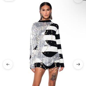 Shop Akira Sequin Long Sleeve Sweater